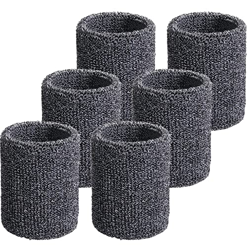 Willbond Wrist Sweatbands, Sports Sweatbands for Competition, Sweat Absorbent, for Basketball, Tennis, Football, Running and Work (Pack of 6) - color: Black and White