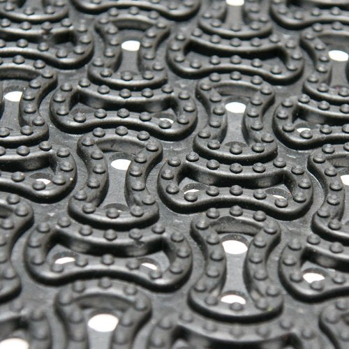 Rubber-Cal "Dura-Scraper Drainage Commercial Door Mat - 3/8 in x 3 ft x 4 ft - Black Rubber Doormat - size: 3' x 4' (Rectangular)