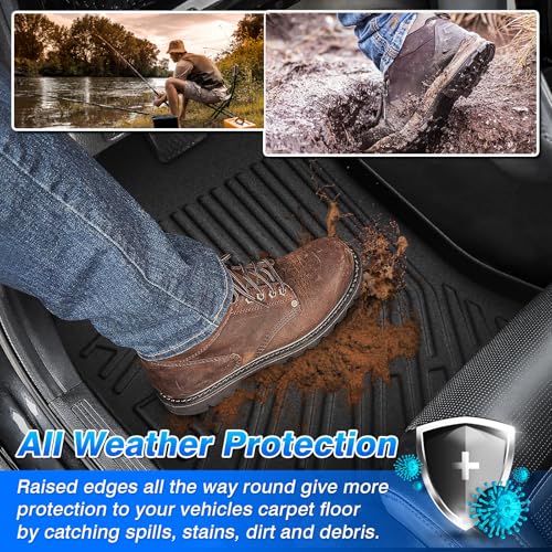 Cartist Floor Mats Custom Fit for Kia Forte 2019-2024 All Weather Floor Liners for Forte Accessories, 1st & 2nd Row, Heavy Duty TPE Waterproof - size: 1)Kia Forte【2019-2024】