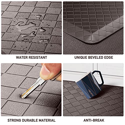 HappyTrends Kitchen Floor Mat - 4/5 Inch Thick Anti-Fatigue Kitchen Rug,Waterproof Non-Slip Kitchen Mats and Rugs Heavy Duty Ergonomic Comfort Rug for Kitchen,Office,Sink(17.3" x 28", Chocolate) - color: Chocolate, size: 28"L x 17.3"W x 0.8"Th