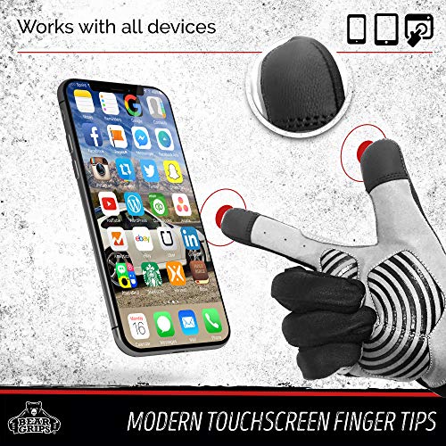 Bear Grips Weight Lifting Gloves for Men & Women | Half Finger Lifting Gloves | Full Finger Workout Gloves for Men | No Finger Exercise Gloves l Compression Weightlifting Gloves | Gym Gloves for Men - color: Black-Full Finger, size: X-Large