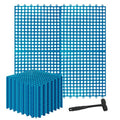 30 Pack Garage Floor Tiles, 12x12 Inch Interlocking Drainage Tiles Non-Slip Deck Tile with Holes for Bathroom, Pool Deck, Gym, Garage, Kitchen & Wet Areas, Easy Splicing Anti-Fatigue Mat (30, Blue) - color: Blue