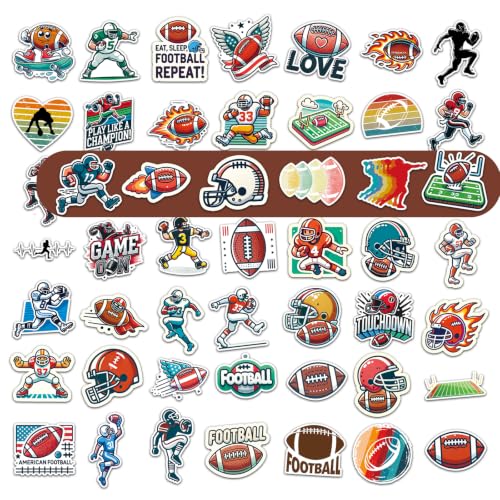 Football Party Favors, 2 Pack Football Water Bottles with 200 PCS Stickers | 20oz Sports Squeeze Bottle & Football Stickers, BPA-Free Reusable Water Bottles Bulk for Boys, Gifts For Team - style: 4# 2 Pack-Football