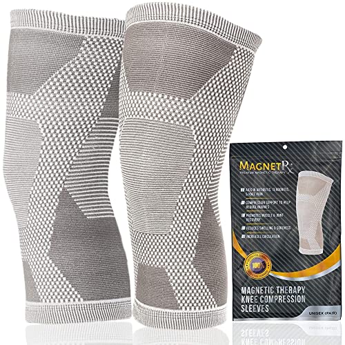 MagnetRX® Magnetic Knee Sleeve – (2-Pack) Effective Compression Knee Brace with Magnets for Comfort & Recovery – Magnetic Brace Support (X–Large) - size: X-Large (Pack of 2)