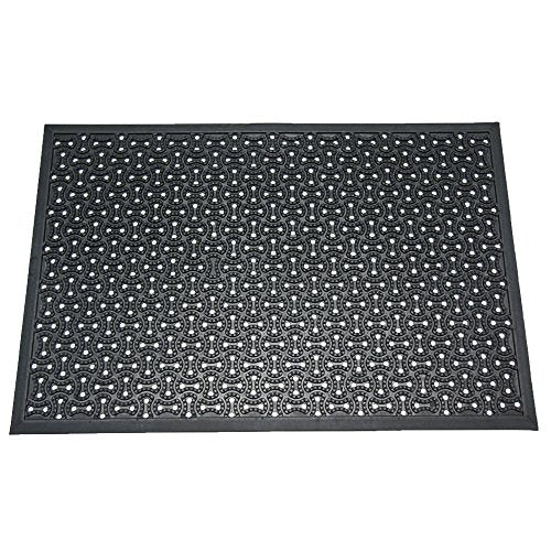 Rubber-Cal Dura-Scraper Drainage Commercial Door Mat - 3/8 in x 2 ft x 3 ft - Black Rubber Doormats - size: 2' x 3' (Rectangular)