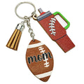 Women's Colorful Sports Ball Keyring Tassel Tumbler Charm Rugby Baseball Soccer Basketball Wooden Keychain Gifts - color: Rugby