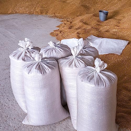 Windyun 200 Pcs White Empty Sandbags with Ties 18 x 30 Inch White Woven Polypropylene Sand Bags Bulk, Heavy Duty Sand Bags Flood Water Barrier for Hurricane Flooding, Construction