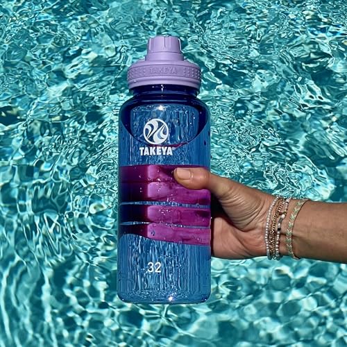 Takeya Tritan Sport Water Bottle with Spout Lid - BPA-Free & Dishwasher-Safe Water Bottle - Reusable Bottle with Lid Handle - Simple Leak-Proof Water Bottle - 24 oz, Stormy Black - color: Stormy Black, size: 24 Ounces