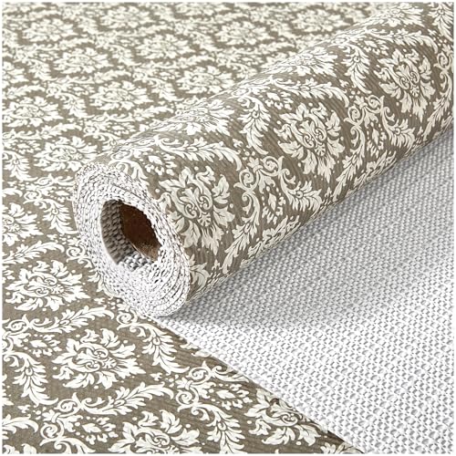 Drawer and Shelf Liner, Non-Slip Kitchen Cabinet Liners Non-Adhesive Thick Strong Grip Waterproof Washable Mats Protect Dresser Shelves Cupboard Bathroom Cabinets, Boho: Beige, 12 in X 10 FT - color: Boho: Beige, size: 11.8"W x 118"L