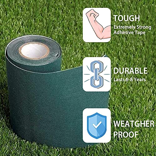 TYLife Artificial Grass Tape,12" X 65.6'Artificial Turf Tape for Seaming Sections of Synthetic Turf,Carpet Seam Tape for Lawn,Connecting Green Turf Pet Rug, Outdoor Grass Carpet - size: 12InX65.6Ft(30cmX20m)
