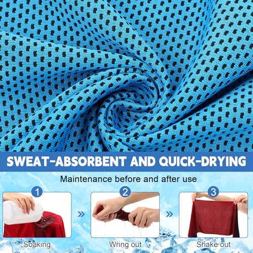 Peryiter 20 Pack Cooling Towels Bulk for Neck and Face Cooling Towel for Hot Weather Quick Dry Sweat Towel Soft Breath Portable with 20 Storage Bags for Gym Yoga Athletes Sports Fitness - size: 12 x 40 Inch