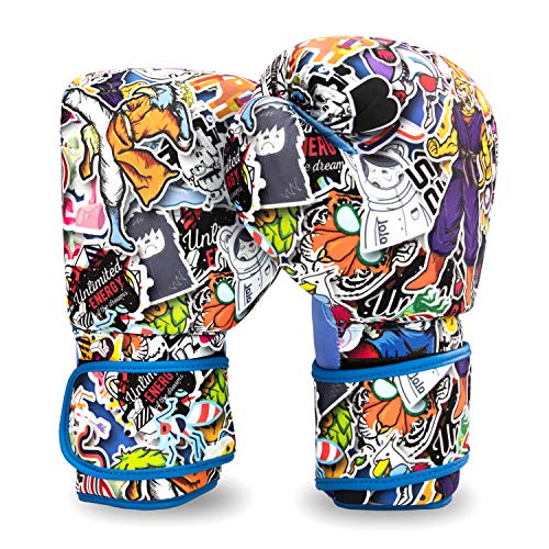 Sticker Bomb Adult Boxing Gloves - color: Roar Rage, size: 10 OZ