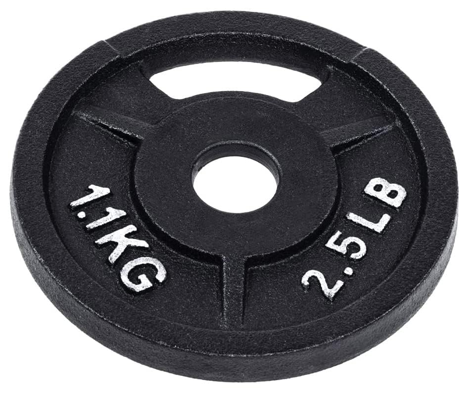 Fitvids 2-Inch Olympic and 1-Inch Standard Cast Iron Weight Plate for Strength Training & Weightlifting, Multiple Weights Available - color: Standard (1-Inch Center), style: 2.5LB Set of 4