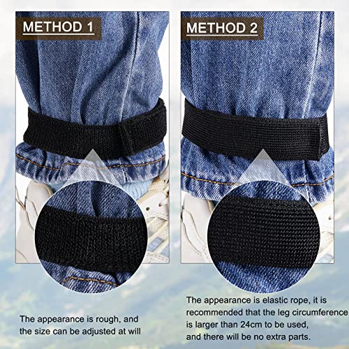JaGely 2 Pairs Black Boot Blousers Elastic Boot Straps Bands Blousing Straps Ankle Hook and Loop for Hunting Hiking Cycling - size: 2.5 cm *30 cm