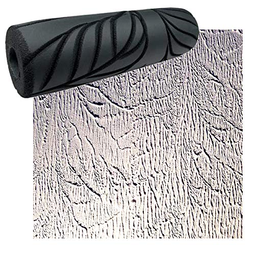 Drywall Texture Pattern Roller for Decorative Paint Texturing - Palm Leaf Design