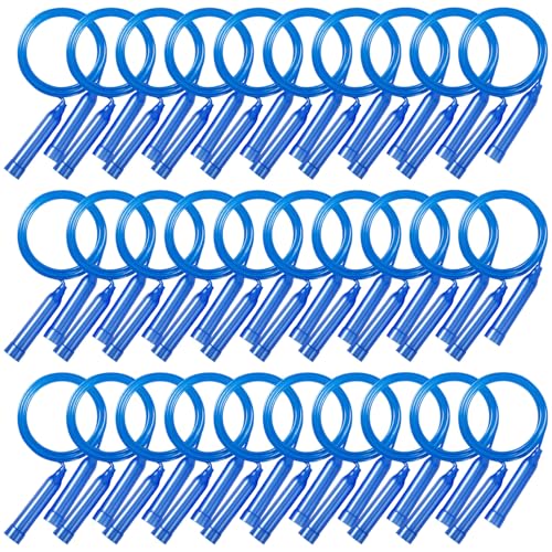 30 Pcs Kids Jump Rope,Colorful Jump Ropes for Kids,7.2 Feet Plastic Jump Ropes,Adjustable Skipping Rope,Jumping Ropes for Party Favors,Birthday Gifts,Indoor Outdoor Activity - color: Blue