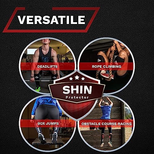 Bear Grips Deadlift Shin Guards - Breathable Gym Equipment Rope Climbing Shin Guard for Men and Women - Injury Prevention Calf Support Shin Guard Sleeves for Ultimate Shin Protection - color: Black, size: Large