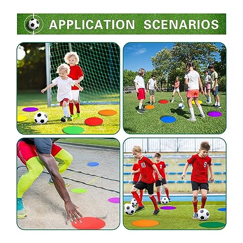 Poly Spot Markers 4.73 inch/10 inch 12 Pcs Non-Slip Rubber Agility Training Markers Floor Dots Flat Field Cones for Football, Soccer, Basketball, School Exercise Drills, Dance Practice - style: 10 inch 18 Pcs (9 Colors)