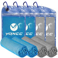 YQXCC 4 Pack Cooling Towels (47"x12"), Ice Cool Neck Towel, Soft Breathable Microfiber for Yoga, Golf, Gym, Running, Camping & Hot Weather - color: Light Blue*2/Light Gray*2