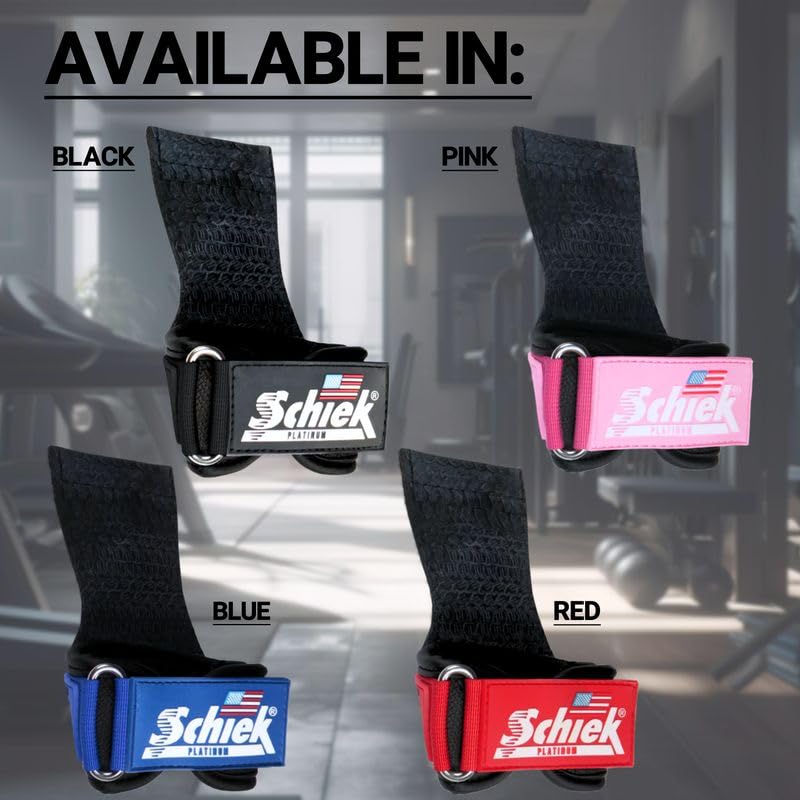 Schiek Sports Model 1907 Platinum Edition Ultimate Grips - 3 in 1 Weight Lifting Straps Wrist Wraps and Grip Pads - color: Blue, size: XL