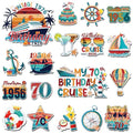 Wxiben 18 Pcs 70th Birthday Cruise Ship Door Magnets Decorations Magnetic | 70 Year Old Birthday Magnet Stickers, Strong Magnet Grip, Firm Sticking, for Carnival, Party, Fridge, Stateroom Cabin Door - style: 70th Birthday