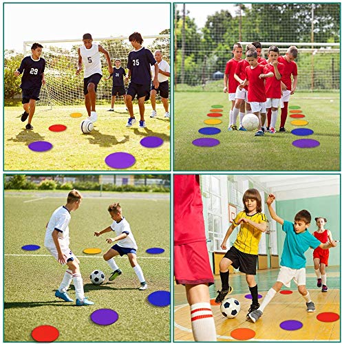 60 Pcs Poly Vinyl Spot Markers Rubber Floor Dots Non Slip Agility Markers Flat Field Cones for PE Gym Classes, Classroom Activities and Games, Soccer Basketball Sports Speed Agility Training - size: 10inch