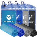 YQXCC 4 Pack Cooling Towels (47"x12"), Ice Cool Neck Towel, Soft Breathable Microfiber for Yoga, Golf, Gym, Running, Camping & Hot Weather - color: Light Blue/Dark Blue/Light Gray/Dark Gray