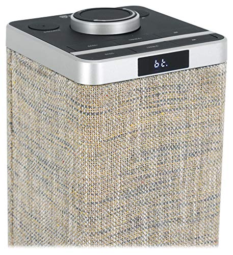 Rockville ONE-Tower BG All-in-One Bluetooth Speaker System+HDMI/Optical/RCA | All-In-One System, USB Playback, 200W Peak, 60W RMS, Remote, Adjustable Bass/Treble, Class D Amp, Digital Display, Home Use - color: Beige