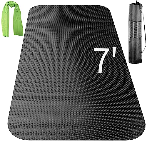 Large Exercise Mat,Exercise Equipment Mat,Treadmill Mat, Exercise Bike Mat, Workout Mats for Home Gym Mats Gym Flooring Rubber Workout Mat Fitness Mat Large Yoga Mat Cardio Mat for Weightlifting, Jump Rope, Non-slipping - color: 84"l X 32"w