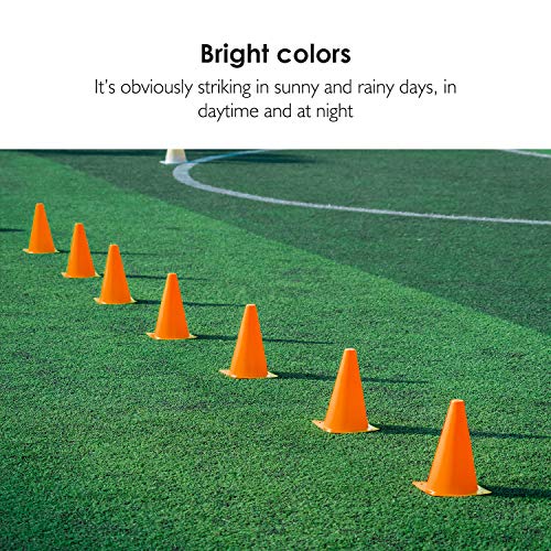 REEHUT 7.5 Inch Plastic Sport Training Traffic Cone (Set of 12, Orange)