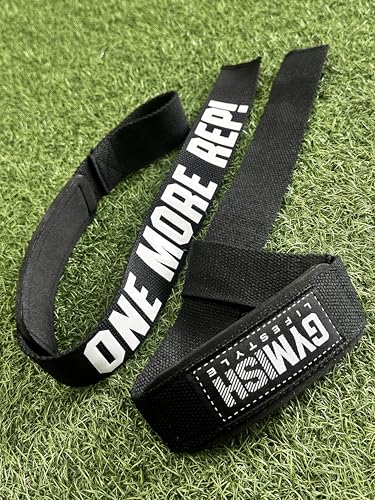 Gymish Lifestyle One More Rep Lifting Straps 24 Inch Non-Slip Soft Pad Wrist Strap for Weightlifting, Deadlifts & Powerlifting, Bodybuilding, Heavy Duty Gym Grips for Strength Training & Crossfit - color: Black
