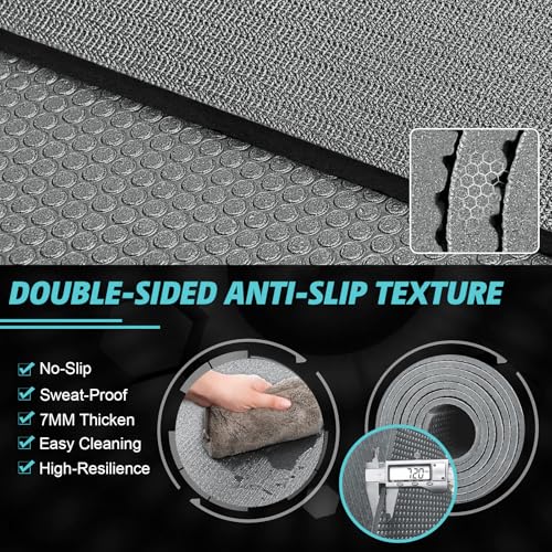 Large Exercise Mat 8'x5'|12'x6'|6'x4'|6'x2' Workout Mat for Home Gym Mats Exercise Heavy Duty Gym Flooring Fitness Mat Large Yoga Mat Cardio Mat for Weightlifting, Jump Rope, MMA, Shoe-Friendly - color: Light Gray8'x5'