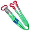 Heavy Duty Two Leg Bridle Web Sling 5ft 8800lbs Capacity Lifting Slings Straps with G80 Alloy Steel Grab Hooks Polyester Bridle Sling for Cargo Security Towing and Handling - size: 8800 lb / 5 ft