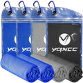 YQXCC 4 Pack Cooling Towels 40"x12", Cold Cool for Neck & Face | Cooling Neck Wraps, Soft Breathable Microfiber Chilly Towels, Ideal for Gym, Yoga, Golf, Running, Camping & Hot Weather - color: Dark Blue*2 + Light Gray*1 + Dark Gray*1