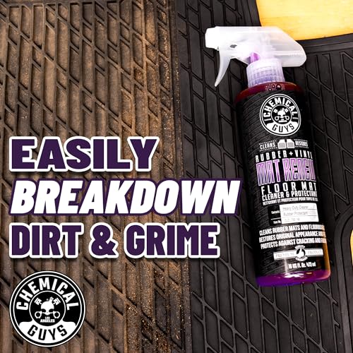 Chemical Guys Rubber and Vinyl Floor Mat Cleaner and Protectant, 32 oz | For cars, trucks, SUVs, and RVs, dry-touch cleaner protectant for rubber and vinyl mats, dissolves and releases dirt and oil - size: 32 Fl Oz (Pack of 1)
