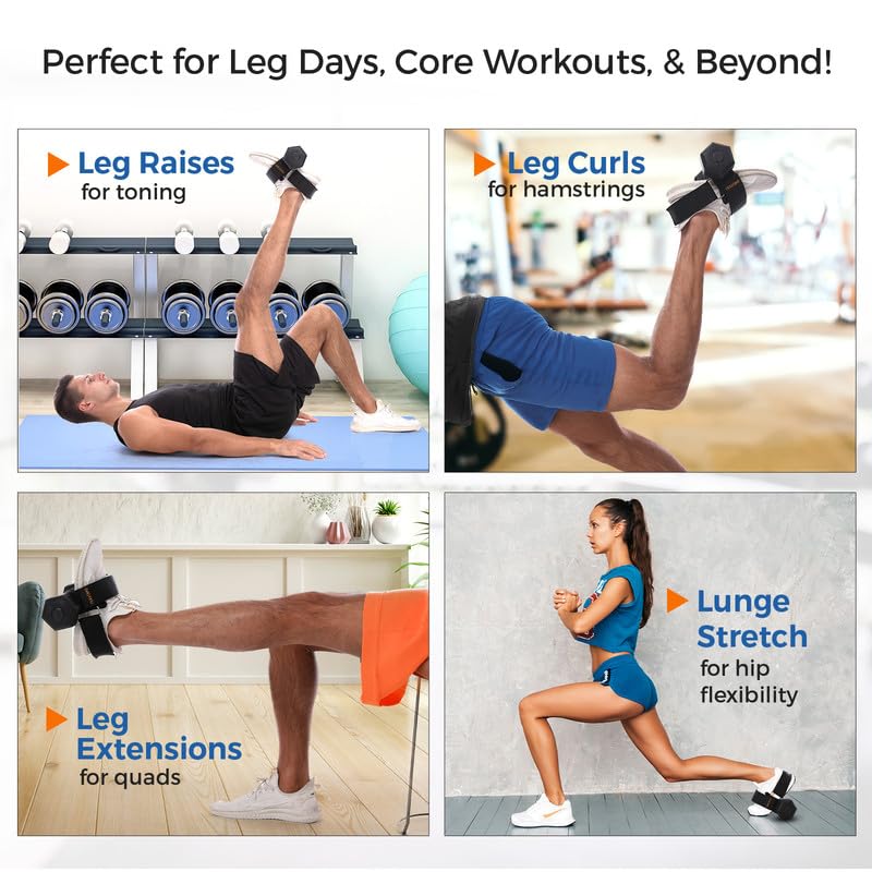 Monkey Foot Dumbbell Attachment for Glute Kickback Women's Leg Exercise Workouts at Home Adjustable Ankle Gym Strap Foot Weights Lifting Attachments Equipment for Men Hamstring Curls - size: 2PCS