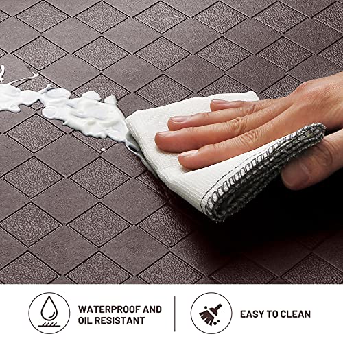 HappyTrends Cushioned Anti-Fatigue Rug,17.3"x28",Thick Waterproof Non-Slip Kitchen Mats Heavy Duty Ergonomic Comfort Rug for Kitchen,Floor,Office,Sink,Chocolate - color: Chocolate, size: 28"L x 17.3"W x 0.5"Th