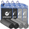 YQXCC 4 Pack Cooling Towels (47"x12"), Ice Cool Neck Towel, Soft Breathable Microfiber for Yoga, Golf, Gym, Running, Camping & Hot Weather - color: Dark Gray*2/Light Gray*2