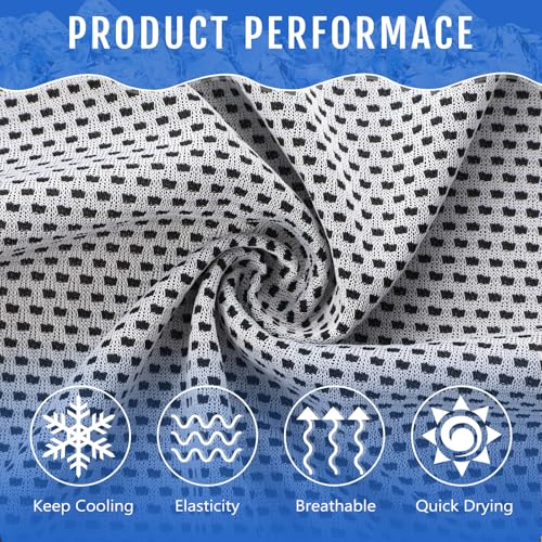 Hosuly 6 Pack Cooling Towels 40"x12" Ice Towel Cooling Neck Wraps Soft Breathable Chilly Stay Cool in Summer for Sports Yoga Golf Gym Activities(Dark Blue, Light Gray, Bright Green) - color: Dark Blue, Light Gray, Bright Green