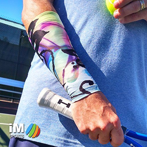 DROP SHOT Tennis Forearm Compression Sleeves + No Logos + U.S. Made - (single tennis forearm sleeve) - size: X-Small-Small