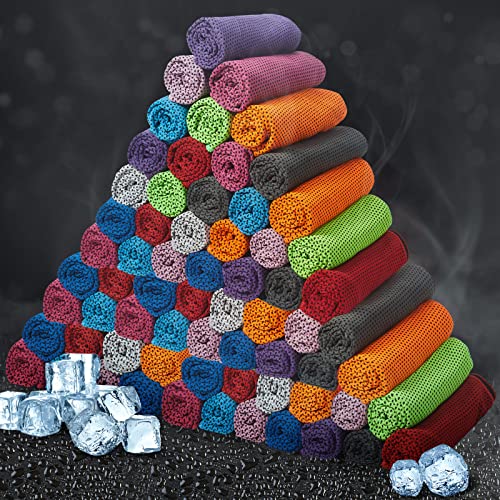 Honoson Cooling Towel Bulk - Neck & Face Cool Chilly Towels Microfiber Breathable Sport Sweat Rag for Gym, Yoga, Travel, Camping, Running, Outdoor - color: Multicolor, size: 32"x12"