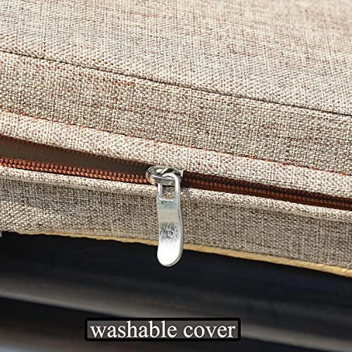 Bay Window Seat Cushions 40x18 Inch Indoor Furniture No Slip Washable Custon Size Bench Cushion with Zipper, Khaki - color: Light Khaki, size: 40x18 Inch