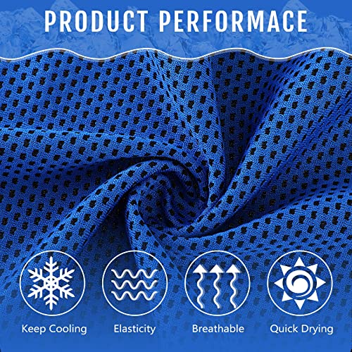 Hosuly 30 Pack Cooling Towels, 40"x12" Ice Breathable Soft Chilly Sweat Rag Microfiber Workout Rags for Gym Cooling Towels for Neck and Face for Yoga Golf Sport Running - color: Bright Green, Dark Blue