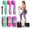 12 PCS Resistance Bands Set for Working Out – Fabric Booty & Long Exercise Bands for Women & Men with 3 Carry Bags, Door Anchor, Measuring Tape & Workout Guide