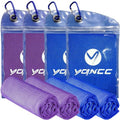 YQXCC 4 Pack Cooling Towels 40"x12", Cold Cool for Neck & Face | Cooling Neck Wraps, Soft Breathable Microfiber Chilly Towels, Ideal for Gym, Yoga, Golf, Running, Camping & Hot Weather - color: Dark Blue*2 + Purple*2