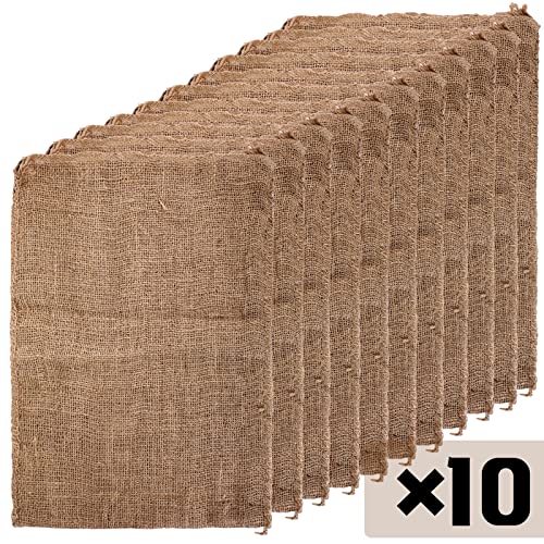 Shappy 10 Pieces Burlap Sand Bag 14" x 26" Empty Sand Bags with Solid Tie Flood Control Bag Water Barrier Sandbag for Flooding Moving House, Store Bags, Tent Sandbags
