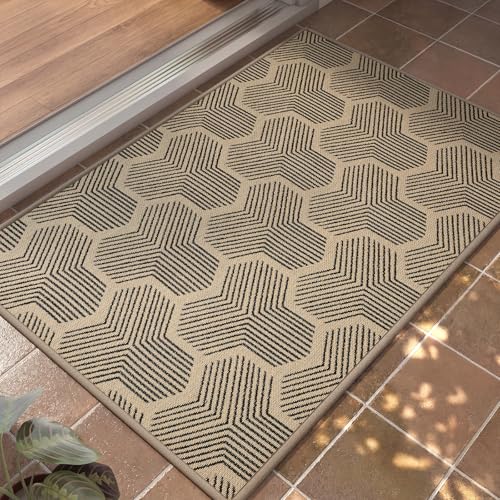 Door Mat Indoor Outside Entrance 31''x47'', Dirt Resistant Absorbent Mats, Non Slip Outdoor Inside Front Entryway Mat, All Season Welcome Mat, Low Profile Doormat, Washable Easy Clean, Brown - color: B- Brown, size: 31"x47"