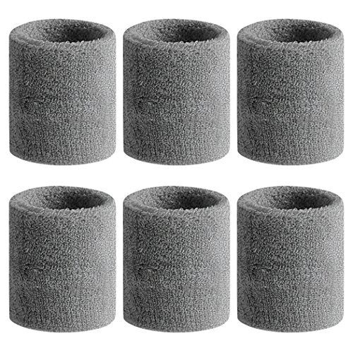 BEACE Sweatbands Sports Wristband for Men & Women - Moisture Wicking Athletic Cotton Terry Cloth Sweatband for Tennis, Basketball, Running, Gym, Working Out - color: Gary