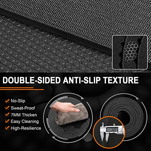 Large Exercise Mat 8'x5'|12'x6'|6'x4'|6'x2' Workout Mat for Home Gym Mats Exercise Heavy Duty Gym Flooring Fitness Mat Large Yoga Mat Cardio Mat for Weightlifting, Jump Rope, MMA, Shoe-Friendly - color: Dark8'x5'