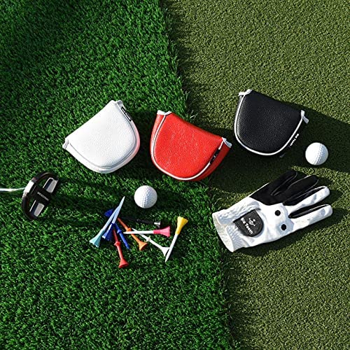 BigTeeth Golf Mallet Putter Head Cover Golf Club Protector Fit for Odessey Backstryke Centre Shaft Putter - color: Red